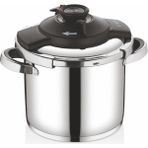 5108 - 2 Parça - Indüksiyonlu, 22 cm - 9,0 Litre Matik, Düdüklü Tencere, Gümüş Gövde, Siyah Detay - 9 L