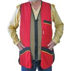 512 İkiz Darbelikli Atış Yeleği - Atıcı Yelek-39 8Siyah File-Kırmızı Kumaş-2XL)