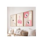 512 STORE 3'Lü Estetik Pink Kiraz As Bilardo Topu Duvar Dekor Tasarım Çerçevesiz Poster Cherry Pink Disko Topu 20 X 30 Pembe, 632432rf32