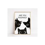 512 STORE Banyo Duvar Dekor Modern Cat Çerçevesiz Funny Poster 20 X 30 Bej, vr324124r1