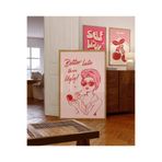 512 STORE Estetik Better Late Than Makyaj Yapan Kadın Temalı Duvar Dekor Modern Çerçevesiz Poster 30 X 42 Bej, b11ee12