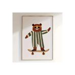 512 STORE Estetik Kayak Yapan Ayı Duvar Dekor Çerçevesiz Poster Ev Salon Genç Çocuk Odası 50 X 70 Beyaz, 6532t4yh5gs