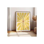 512 STORE Estetik Modern Duvar Dekor Flower Yellow Papatya Desen Çerçevesiz Kuşe Kağıt Poster 33 X 48 Beyaz, h32tg5hgfe