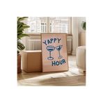 512 STORE Estetik Yappy Hour Duvar Dekor Blue Çerçevesiz Poster Modern Tasarım 30 X 42 Mavi, 6532r2f1