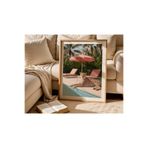 512 STORE Modern Leopar Tekli Seri Çerçevesiz Kuşe Kağıt Poster Ev Dekor Dizayn Tasarım Poster Serisi 20 X 30 Kırmızı, 352tg42523t