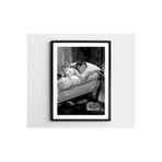 512 Store Vintage Artist Audrey Hepburn Black/White Çerçevesiz Kuşe Kağıt Poster Ev Dekor Tasarım 33 X 48 Mavi