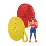 5/15/25/35/45 KG Barfiks Lastiği Gym Resistance Band Antrenman Kas Geliştirme Bandı (Sarı+Kırmızı (5+15kg))