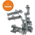 5/16x25 Akb Anahtar Başlı Civata + Somun + Pul (1 Takım)