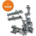 5/16x30 Akb Anahtar Başlı Civata + Somun + Pul (1 Takım)