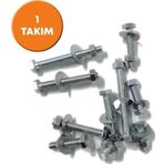 5/16x45 Akb Anahtar Başlı Civata + Somun + Pul (1 Takım)