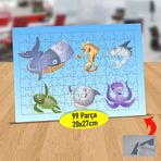 52 Deniz Atı Balina Ve Ahtapot 99 Parça Puzzle Yapboz Tablo