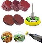 52 Parça Mini Cırt Zımpara Pimli Matkap Gravür Uyumlu 3.2 mm Zımpara Seti - 5 cm - Bordo
