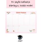 52 Sayfa Haftalık Planlayıcı Koala Model Kopartılabilir Sayfalar