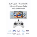 520 Oyunlu Taşınabilir Oyun Konsolu Şarjlı, Tv Bağlantılı, Çift Kişilik Oynanabilir S5 Gamped Mavi