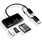 5256 Type-c Micro Usb 3in1 Sd Micrsd Kart Okuyucu Otg Çevirici Kablosu Siyah