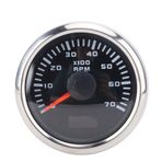52mm 2 inç Takometre Göstergesi, 6000rpm 7 Renkli Arka Işıklar Saat Metre Ile Araç Takometresi, 9-32V Evrensel Elektrik Takometresi, Kamyon, Traktör, Araba, RV İçin (Siyah kadran