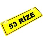 53 RİZE Yazılı Sarı Dekor Plaka Sök Tak Pratik yeni nesil