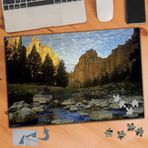 542 Akarsular Dağlar Çam Ağaçları 240 Parça Puzzle Yapboz Tablo