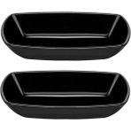 54942 Tokio Cam Siyah 2li Çerezlik Meze Servis Tabağı Kahvaltılık 18CM - 100 ml