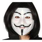 562741021692 Siyah Renk Kısa Saç Ve V For Vendetta Maskesi