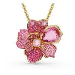 5652068 Swarovski Kolye Florere Pendant and Brooch, Pave, Flower, Pink, Gold-tone Plated