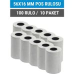 56x16mm Termal Pos Rulosu 100 Rulo 10 Paket Ribonsuz Perakende Kafe Market İçin Uygun