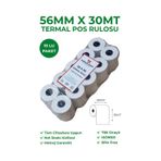 56x30 Termal Rulo Yazarkasa Pos Rulosu 10 Paket 100 Adet Tse Belgeli Bpa Free