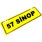 57 SİNOP Yazılı Sarı Dekor Plaka Sök Tak Pratik yeni nesil