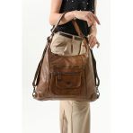 571 Collections Suni Deri Sırt Çantası Taba (Model: 571-13-13M)
