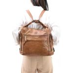 571 Collections Suni Deri Yumuşak Dokumalı Sırt Omuz Çantası Taba (Model: 571-11-13B)