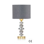 571 Store 5 TAL KRİSTAL MASA ABAJURU GOLD KAPLAMA KUMAŞ BAŞLIK