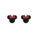 5737561 Swarovski Küpe Mickey & Minnie Stud Earrings, Multicolored, Rose Gold-Tone Plated