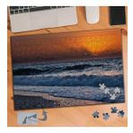 577 Turuncu Gökyüzü Altında Deniz 240 Parça Puzzle Yapboz Tablo