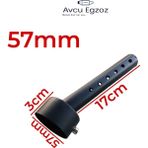 57MM Vidalı Motosiklet Egzoz Susturucu, 15° Eğimli, Yüksek Performans - Antrasit