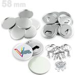 58 mm Buton Anahtarlık Açacak ( Sarf ) VG58BANS - 100 Adet - Gümüş