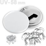 58 mm Uv Baskıya Uygun Buton Şişe Açacağı Anahtarlık VG58UVAN - 250 Adet - Gümüş - Beyaz