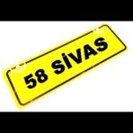 58 SİVAS Yazılı Sarı Dekor Plaka Sök Tak Pratik yeni nesil