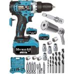 58V 8AH Şarjlı Matkap ve Vidalama Seti, 3'lü Gator Grip ile Kullanım Kolaylığı