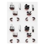 5Afashion 20 adet #5 Metal Fermuar Tutucu Ekleme Pimi Fermuar Kutusu Başlık Tutucu Alt Takozlar, 4 Takım Fermuar Onarım Kiti (Top Metal)