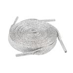 5Chaos Eğlenceli, Havalı Tasarım için Canlı Ayakkabı Bağcıkları, Metal Aglets 1 Çift, METALİK GÜMÜŞ, 39" (100CM)