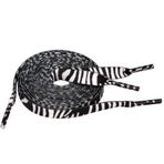 5Chaos Eğlenceli, Havalı Tasarım için Canlı Ayakkabı Bağcıkları, Metal Aglets 1 Çift, Zebra Şerit, 55" (140CM)