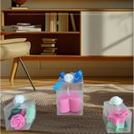 5cm-5cm ebatlarda Kokulu Doğal pembe-yeşil renk 3 lü Dekoratif mum uü--45636911-p6