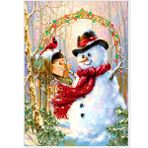 5D Elmas Sanatı Tam Matkap Noel Kardan Adam Elmas Boyama Kiti, 5D Rakamlarla Kendin Yap Elmas Boya, Çapraz Dikiş Yuvarlak Yapay Elmas Nakış Boyama Ev veya Noel Duvar Dekoru için (C, 40 x 55 cm)