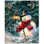 5D Elmas Sanatı Tam Matkap Noel Kardan Adam Elmas Boyama Kiti, 5D Rakamlarla Kendin Yap Elmas Boya, Çapraz Dikiş Yuvarlak Yapay Elmas Nakış Boyama Ev veya Noel Duvar Dekoru için (E, 30 x 40 cm)