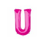 5DM 1 Metre Pembe U Harfi Folyo Harf Balon Pembe Sevgiliye Dekor Pembe Balon U