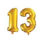 5DM 13 Yaş Sayı Folyo Balon Altın 90 Cm