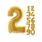 5DM 2 Rakam Balon Folyo Gold Altın Sarısı 16 Inç