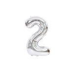 5DM 2 Rakam Folyo Gümüş Balon Küçük 35 cm
