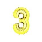 5DM 3 Rakam Folyo Gold Renk Balon Küçük 35 Cm