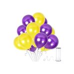 5DM 30 Adet Metalik Sarı, Mor Balon Konsepti-uçan Balon